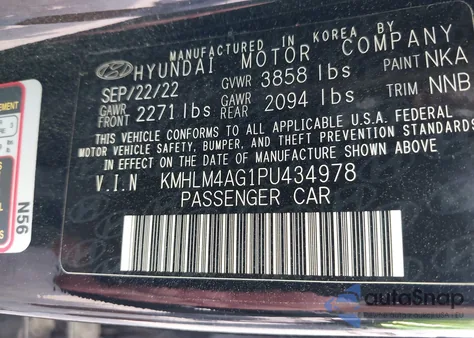 2023 Hyundai Elantra Sel from USA, damaged, VIN KMHLM4AG1PU434978